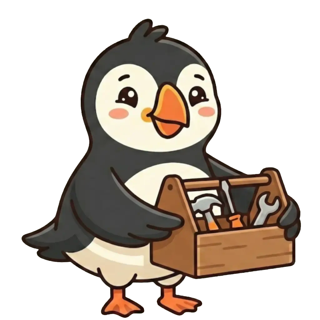 Puffin Tools — a friendly puffin mascot helping you with online tools